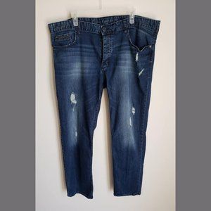Calvin Klein 5 Pocket Slim Fit Distressed Jeans
